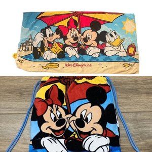 Disney Parks Beach Towel Backpack Mickey Minnie Mouse Goofy Donald Duck